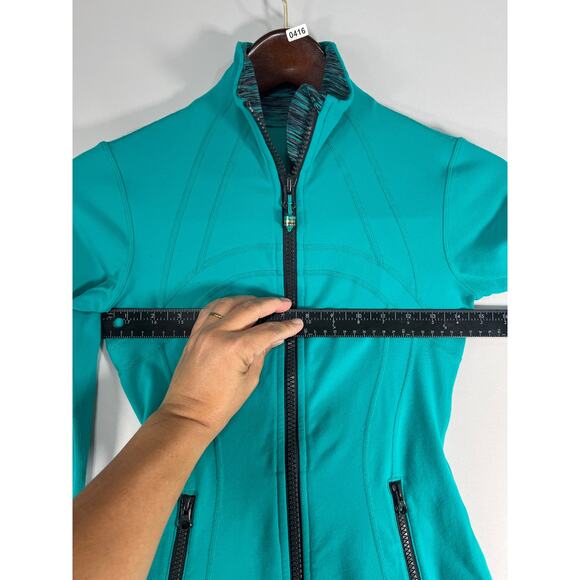Lululemon Jacket Womens Teal Define Jacket Full ZIp Mock Neck Vented Luon Size 2 - Picture 4 of 9